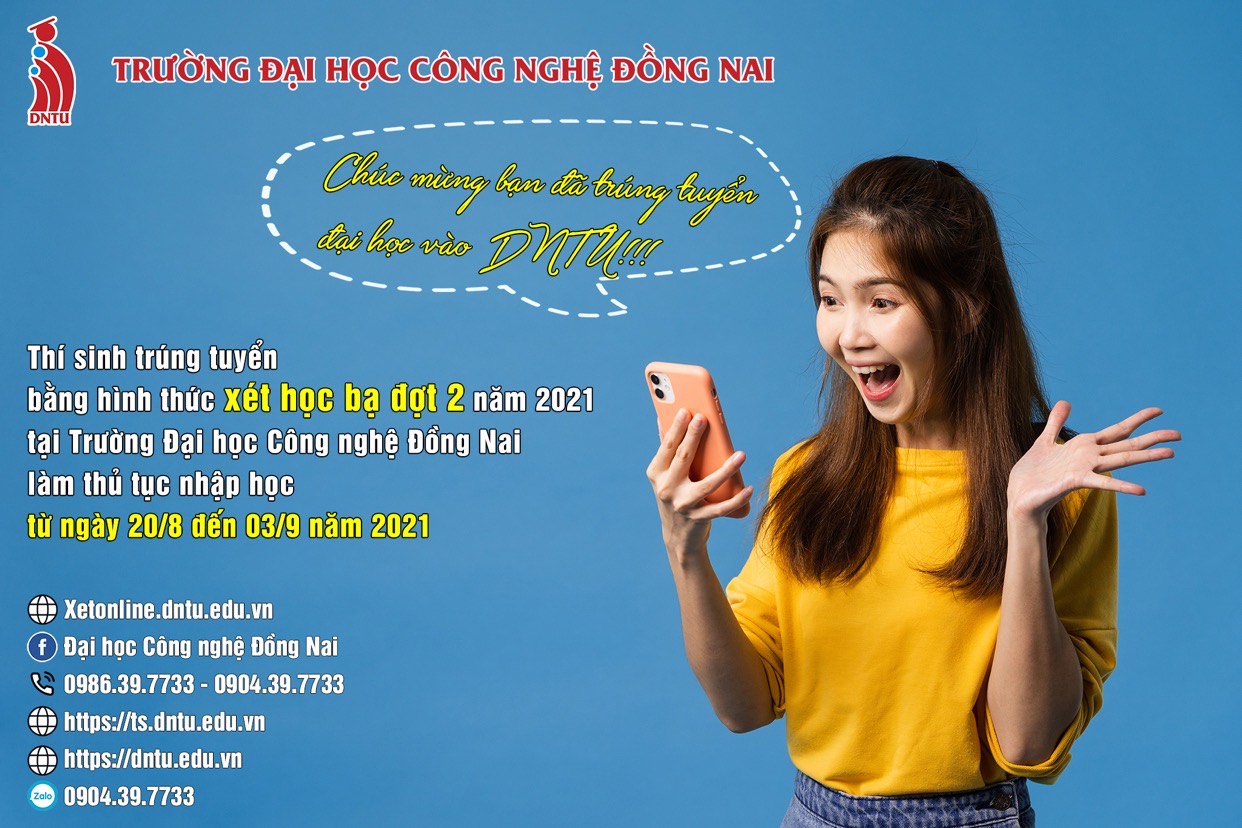 DNTU thông báo thời gian nhập học đợt 2 năm học 2021