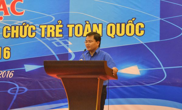 Ông Trần Anh Tuấn - Bí thư Trung ương Đoàn phát biểu trong lễ khai mạc