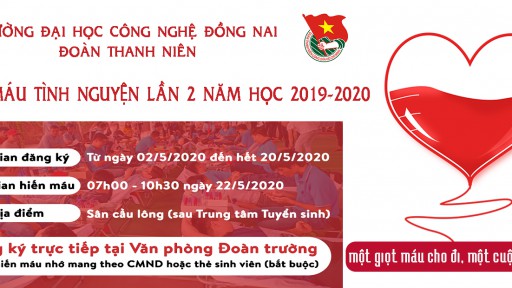 DNTU vận động hiến máu tình nguyện lần 2 năm học 2019-2020