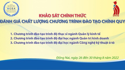 Khảo sát chính thức đánh giá chất lượng 03 chương trình đào tạo (ngành Quản lý kinh tế, ngành Quản trị kinh doanh, ngành Công nghệ kỹ thuật ô tô)