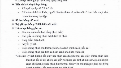 Thông báo học bổng "Mobifone - Vì tương lai Việt" 2015