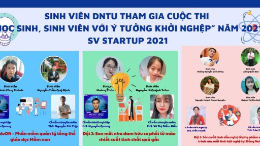 Trường Đại học Công nghệ Đồng Nai có 3 đội thi tham gia cuộc thi SV STARTUP 2021