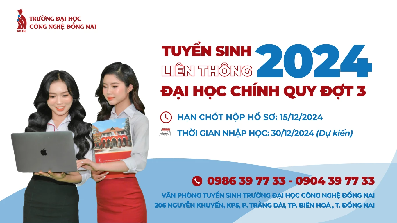 Thông báo tuyển sinh Liên thông Đại học Chính quy đợt 3 năm 2024