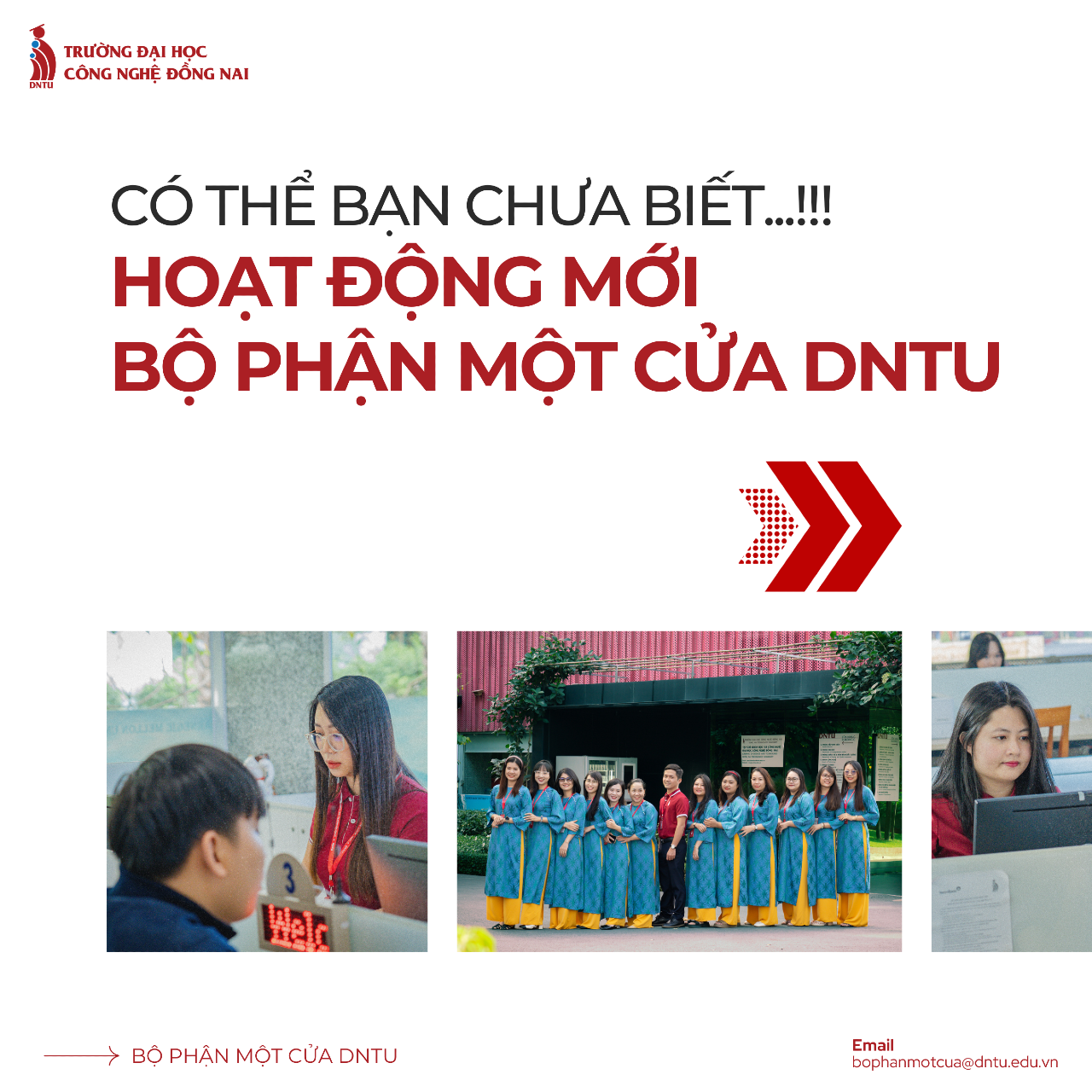 Thông tin sinh viên cần biết về hoạt động của Bộ phận một cửa Trường Đại học Công nghệ Đồng Nai