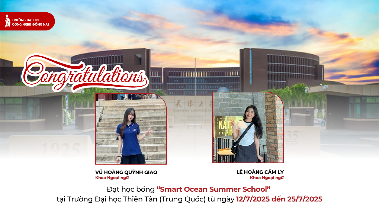 Chúc mừng sinh viên Khoa Ngoại ngữ nhận học bổng toàn phần tham dự chương trình Smart Ocean Summer School 2025 tại Trung Quốc 