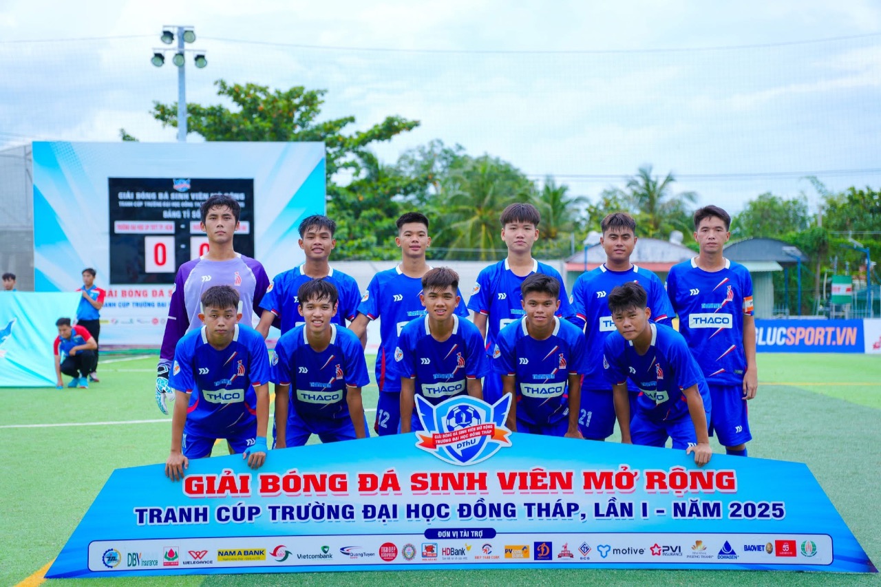 DNTU FC chào sân 1-0 trước trường ĐH Sư phạm THDT TP.HCM tại Giải Bóng đá Sinh viên mở rộng – Tranh Cúp Trường ĐH Đồng Tháp lần I, năm 2025