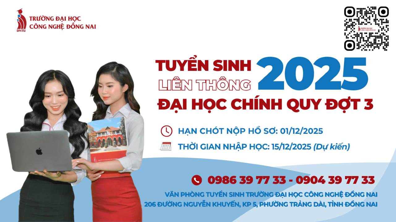 THÔNG BÁO TUYỂN SINH LIÊN THÔNG - VĂN BẰNG 2 ĐẠI HỌC CHÍNH QUY ĐỢT 3 NĂM 2025