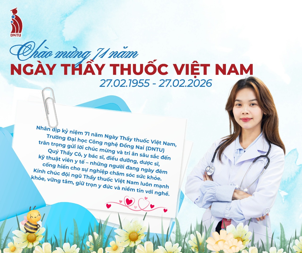 Chào mừng 71 năm Ngày Thầy thuốc Việy Nam (27/02/1955 - 27/02/2026)