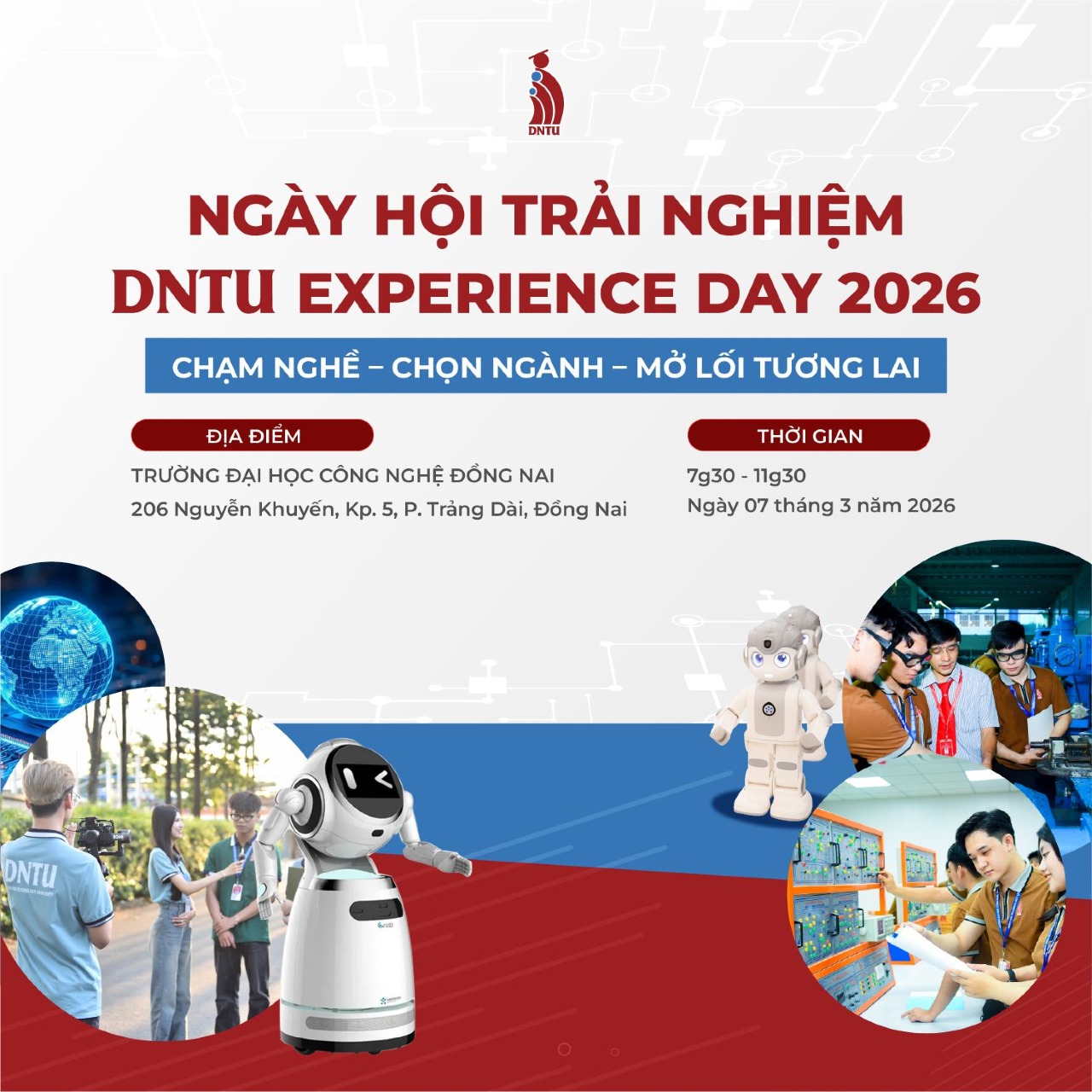 Chuỗi sự kiện DNTU Experience Day 2026: Chạm nghề thật – Chọn ngành chuẩn - Mở lối tương lai