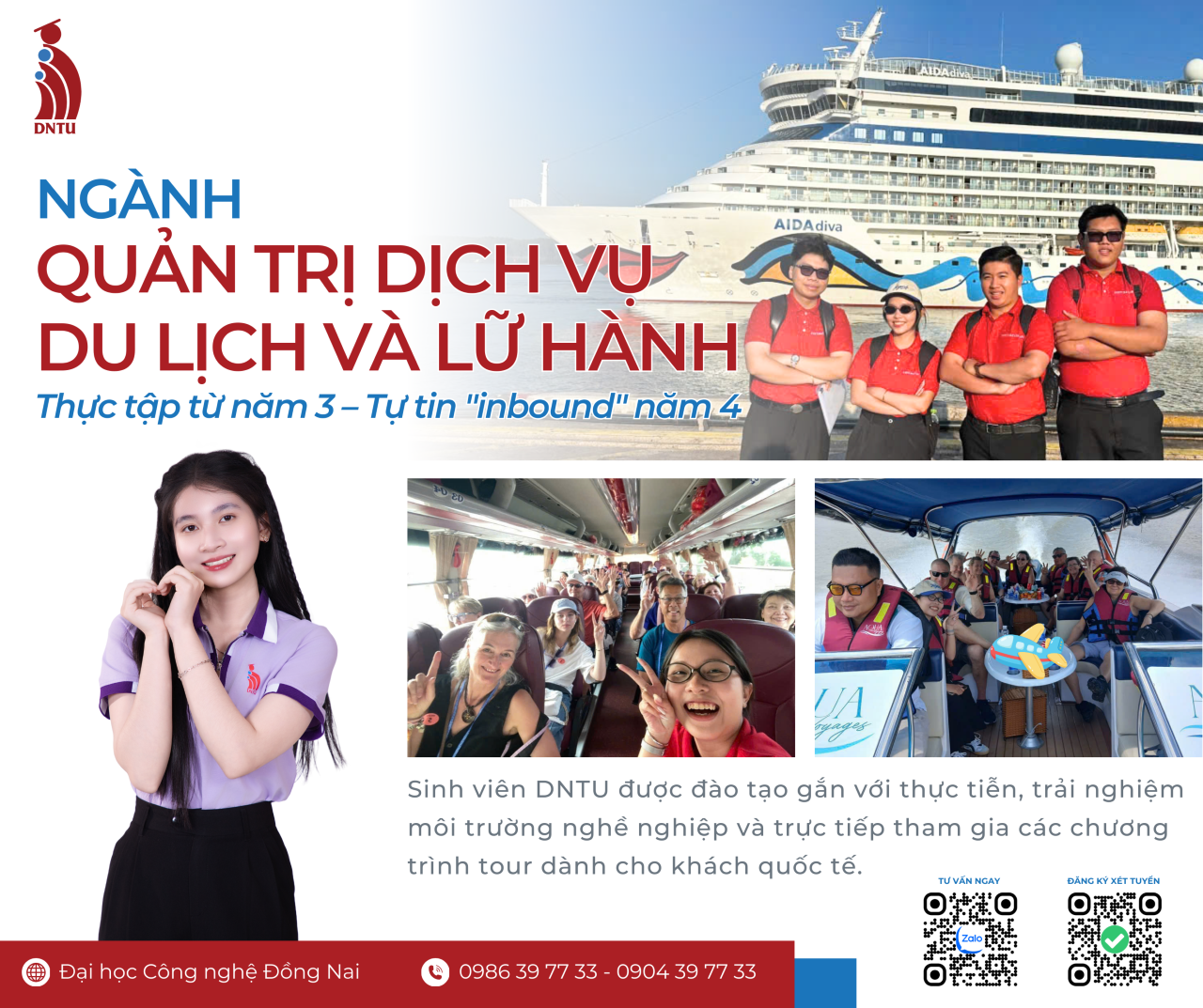 Thực tập từ năm 3 – Tự tin "inbound" năm 4 cùng sinh viên Ngành Quản trị Dịch vụ Du lịch và Lữ hành DNTU