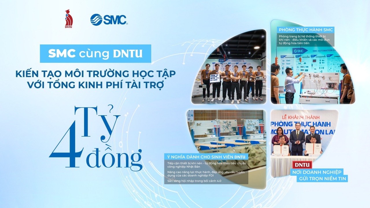 Doanh nghiệp SMC cùng DNTU kiến tạo môi trường học tập với tổng kinh phí tài trợ 4 tỷ đồng