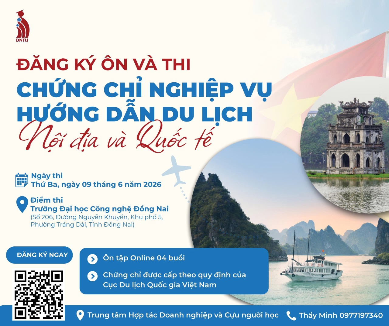 ĐĂNG KÝ THI CHỨNG CHỈ NGHIỆP VỤ HƯỚNG DẪN DU LỊCH NỘI ĐỊA VÀ QUỐC TẾ ĐỢT 1 - 2026