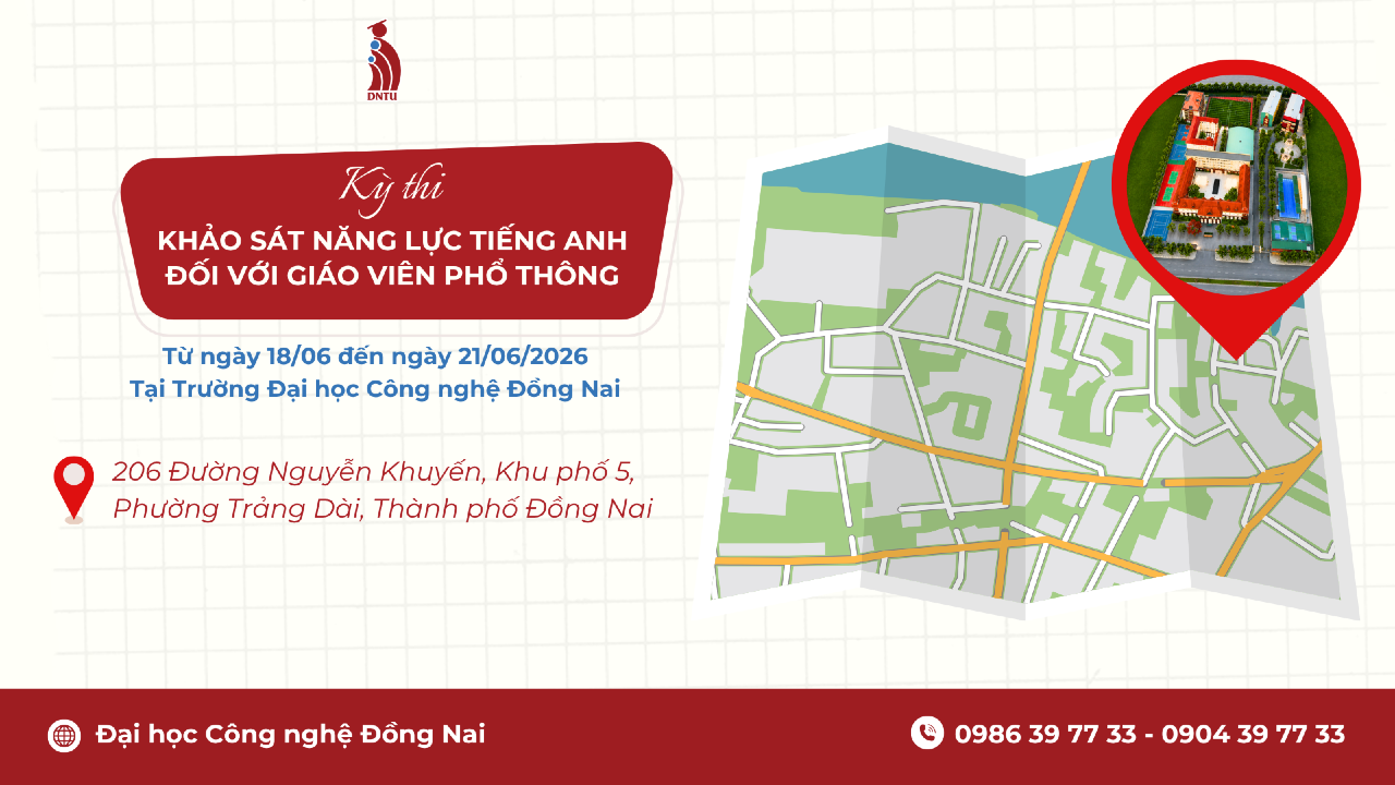 DNTU đồng hành tổ chức kỳ khảo sát năng lực Tiếng Anh dành cho giáo viên phổ thông