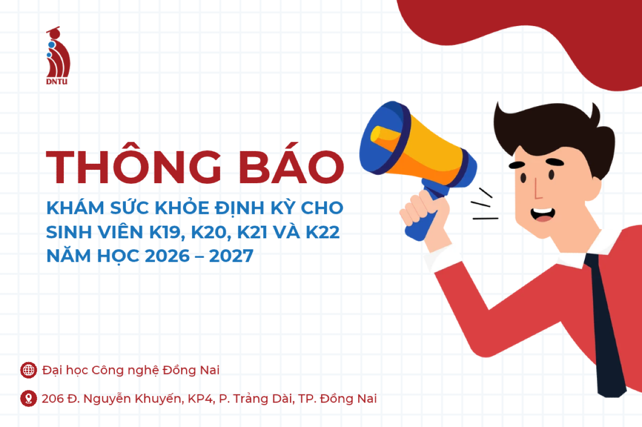 [THÔNG BÁO] KẾ HOẠCH TỔ CHỨC KHÁM SỨC KHỎE ĐỊNH KỲ CHO SINH VIÊN K19, K20, K21 VÀ K22 NĂM HỌC 2026 – 2027