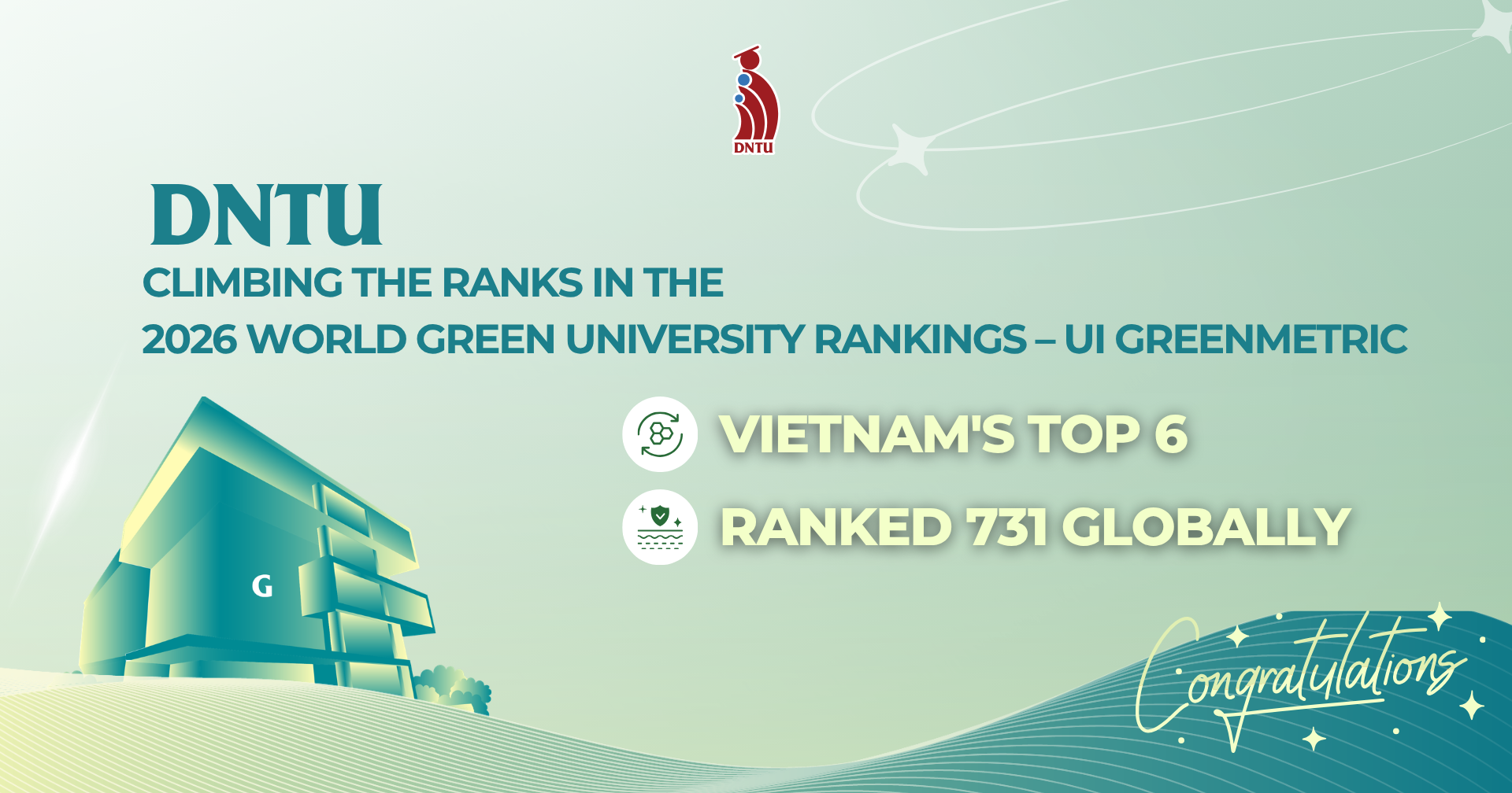DNTU Climbs 174 Places in the UI GreenMetric World University Rankings 2026